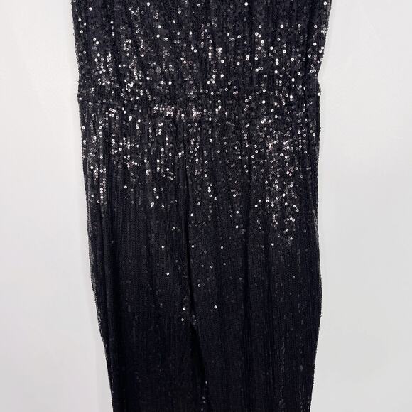 Michael Michael Kors XSmall Black Sequin Strapless Jumpsuit Cocktail NYE Party - Picture 8 of 14